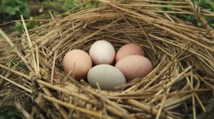 uova fresche in un nido, alimento funzionale