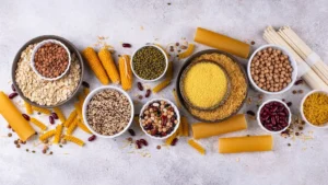 Cereali, legumi, avena, quinoa, riso e pasta