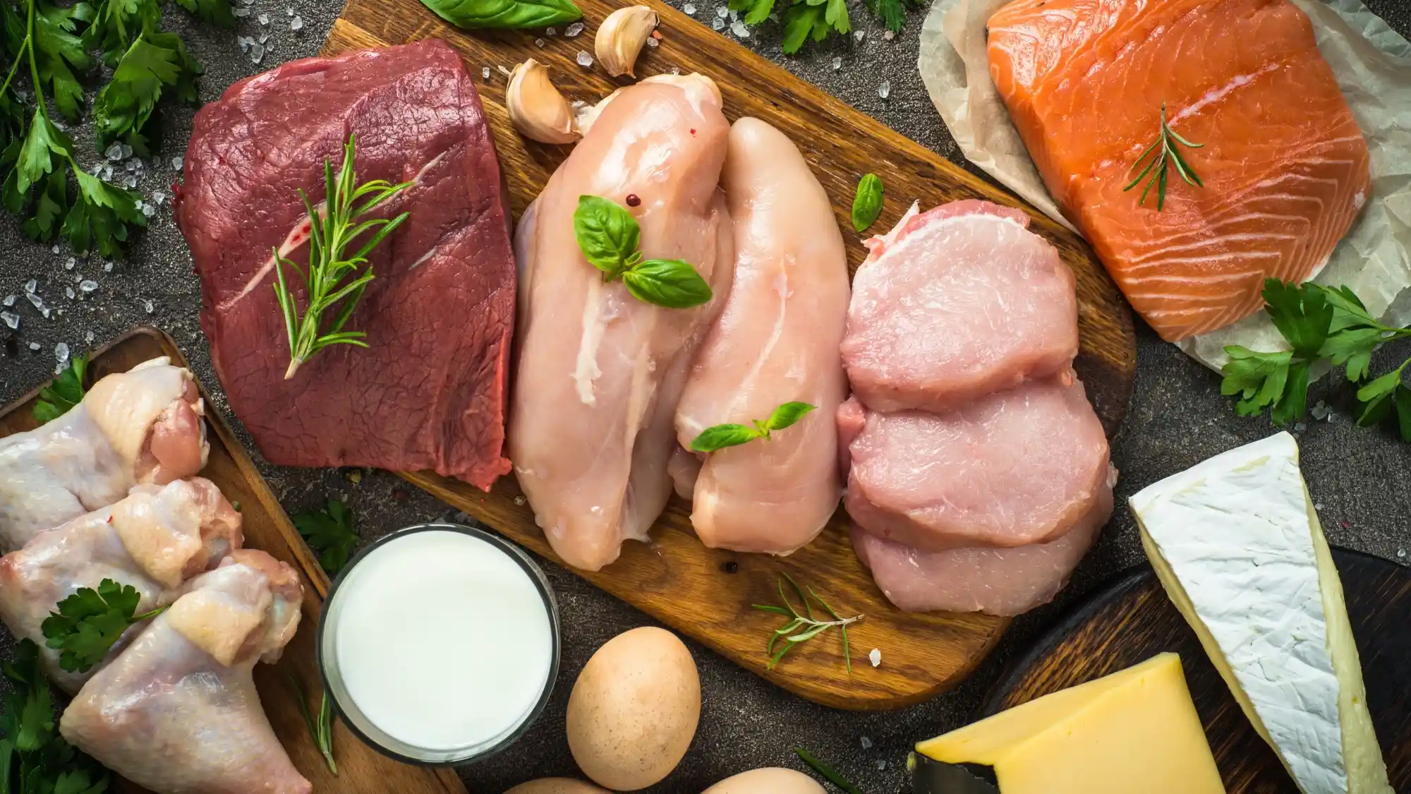 Carne, pollo, salmone, uova, latte e formaggi come fonti animali di vitamina B12